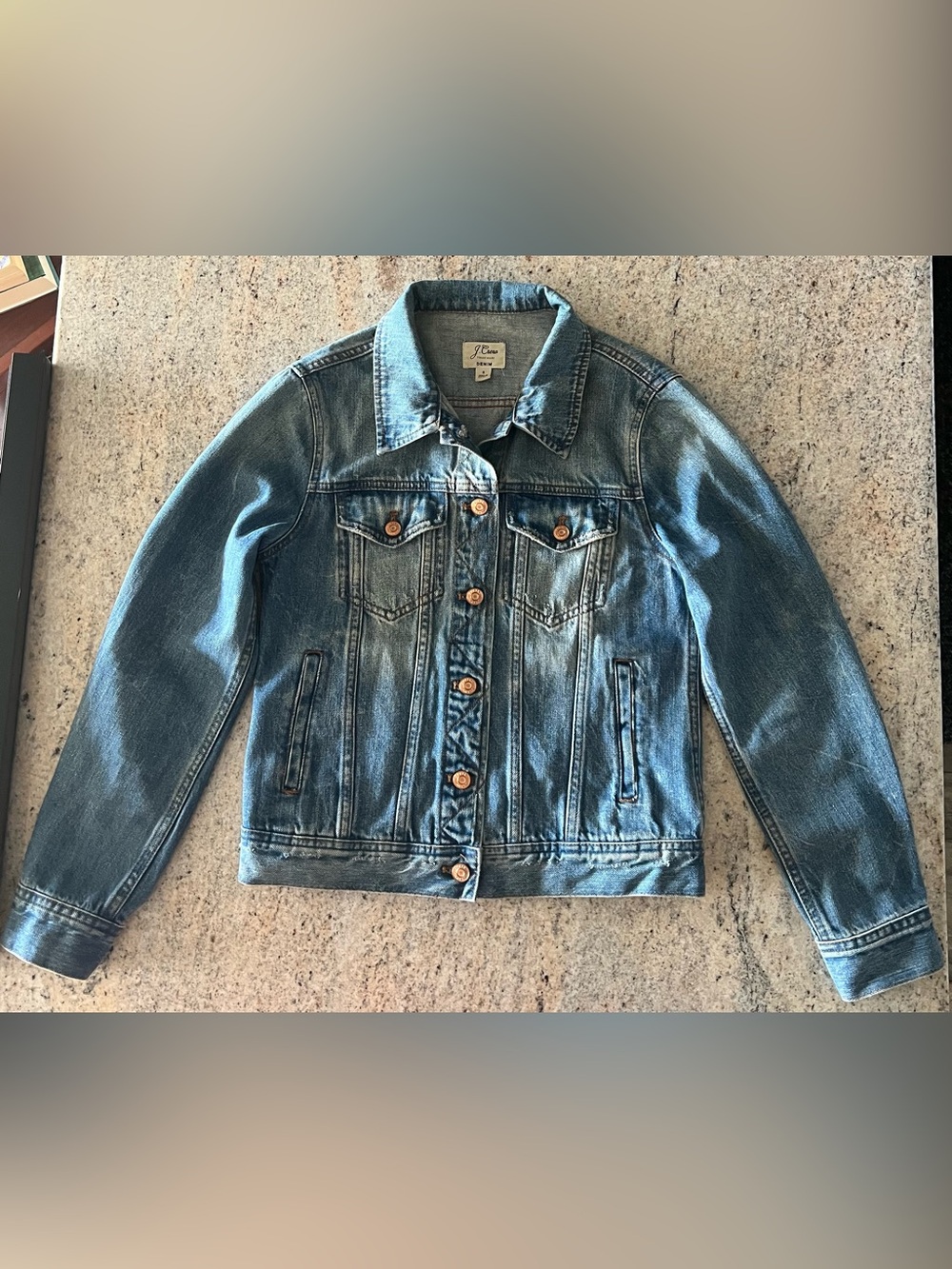 J. Crew Women's Medium Wash 100% Cotton Classic Denim Jacket